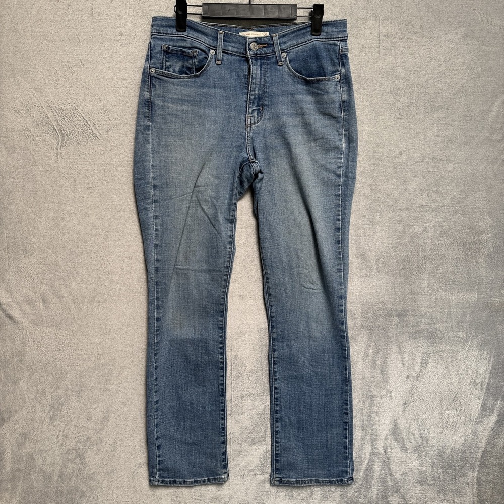 Levis Jeans 8 Womens 29x30 Blue Classic Straight Mid Rise Stretch Denim Pants